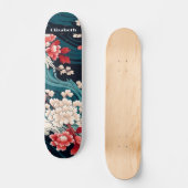 Skateboard Nom personnalisé japonais Cherry Blossom Art (Recto)