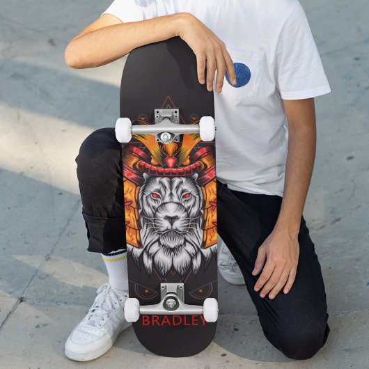 Skateboard Nom personnalisé Lion Warrior