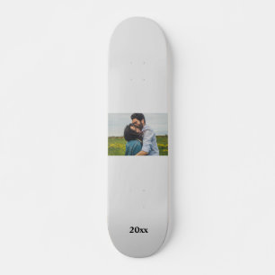 Skateboard nom personnalisé monogramme couple minimal simple
