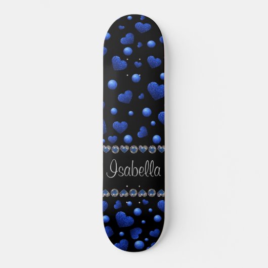 Skateboard Nom personnalisé, motif de parties scintillant coe (Recto)