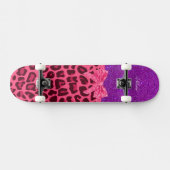 Skateboard Nom personnalisé parties scintillant violet rose l (Horz)