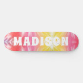 Skateboard Nom personnalisé personnalisé cool Girly Tie Dye (Horz)