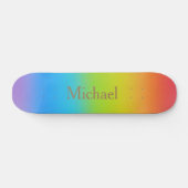 Skateboard Nom personnalisé Rainbow Design (Horz)