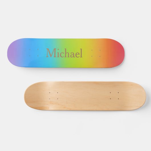 Skateboard Nom personnalisé Rainbow Design (Horz)