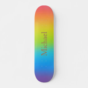 Skateboard Nom personnalisé Rainbow Design
