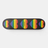 Skateboard Nom personnalisé Rainbow Heart (Horz)