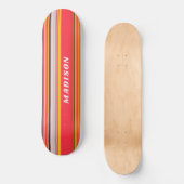 Skateboard Nom personnalisé rayures modernes Cool (Recto)