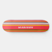 Skateboard Nom personnalisé rayures modernes Cool (Horz)