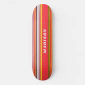 Skateboard Nom personnalisé rayures modernes Cool (Recto)