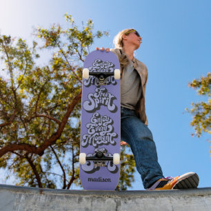 Skateboard Nom personnalisé Rétro "Esprit libre"