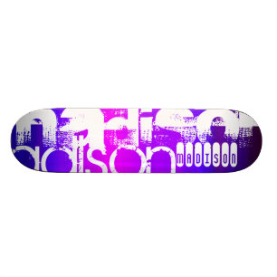 Skateboard Nom personnalisé ; rose, bleu violet, magenta, vio
