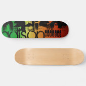 Skateboard Nom personnalisé sur Neon Orange Jaune & Vert (Horz)