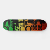 Skateboard Nom personnalisé sur Neon Orange Jaune & Vert (Horz)