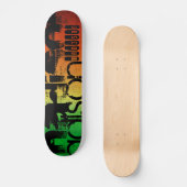 Skateboard Nom personnalisé sur Neon Orange Jaune & Vert (Recto)