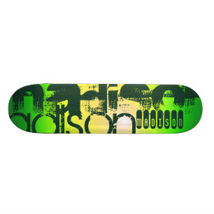 Skateboard Nom personnalisé sur Neon Yellow & Green