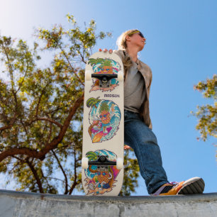 Skateboard Nom personnalisé Surfing Pineapple