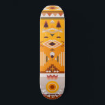 Skateboard Nom personnalisé Tribal Abstrait moderne<br><div class="desc">Abstrait Tribal moderne Personnalisé Nom personnalisé Skateboard vous propose votre nom personnalisé dans la typographie moderne sur un motif tribal orange et marron abstrait. Personnalisez en modifiant le texte dans la zone de texte fournie. Offrez un cadeau sur mesure, un skateboard personnalisé à votre skateboarder préféré pour Noël, anniversaire ou...</div>