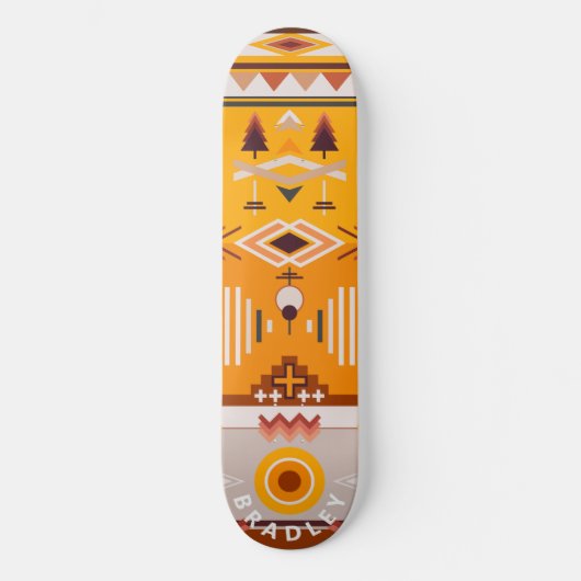 Skateboard Nom personnalisé Tribal Abstrait moderne (Recto)