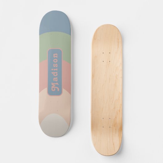 Skateboard Nom Retro Pastel (Recto)