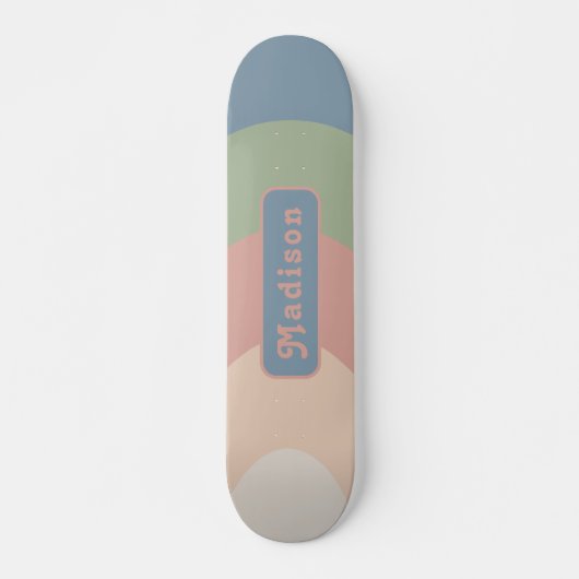 Skateboard Nom Retro Pastel (Devant)