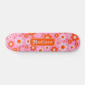 Skateboard Nom Rose Orange Rétro 70s Daisy (Horz)