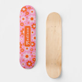 Skateboard Nom Rose Orange Rétro 70s Daisy (Recto)