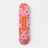 Skateboard Nom Rose Orange Rétro 70s Daisy (Devant)