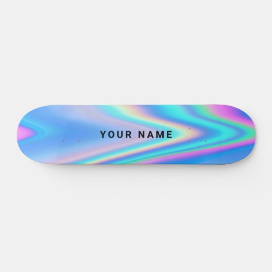 Skateboard Nom simple holographique personnalisé (Horz)