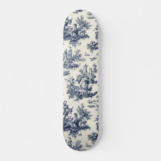 Skateboard NOMADESAUSTRALIENS Marine toile de Jouy (Devant)