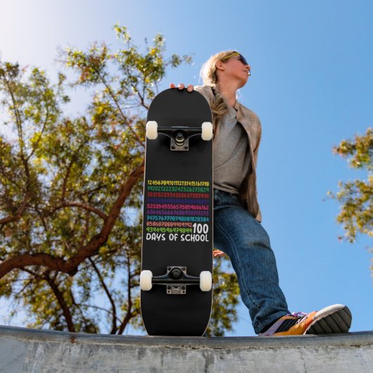 Skateboard Nombres de maths 100e jour d'école enseignant enfa (Extérieur 1)