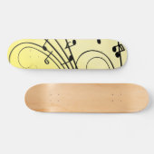 Skateboard Notes de musique fantaisie jaune (Horz)