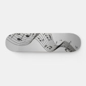 Skateboard Notes de musique sur argent (Horz)