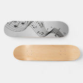 Skateboard Notes de musique sur argent (Horz)