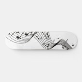 Skateboard Notes de musique sur fond blanc avec housse de têt (Horz)
