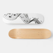 Skateboard Notes de musique sur fond blanc avec housse de têt (Horz)