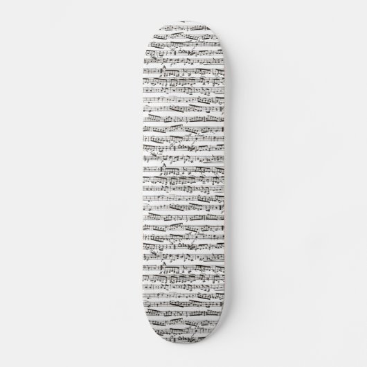 Skateboard Notes musicales en noir et blanc (Recto)