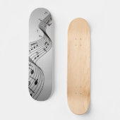 Skateboard Notes musicales sur Argent (Recto)