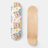 Skateboard Nounours et fleurs (Recto)