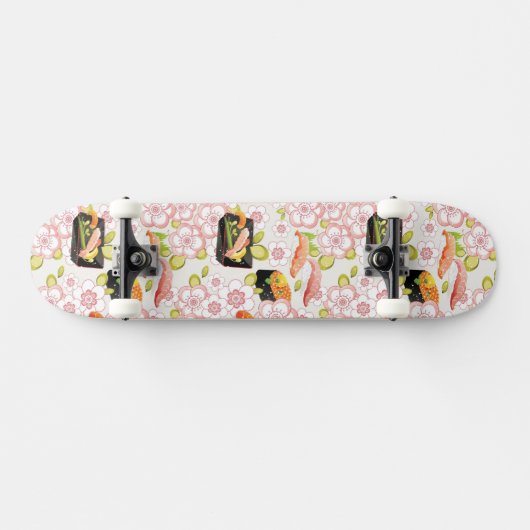 Skateboard Nourriture japonaise : Motif 2 de sushi (Horz)
