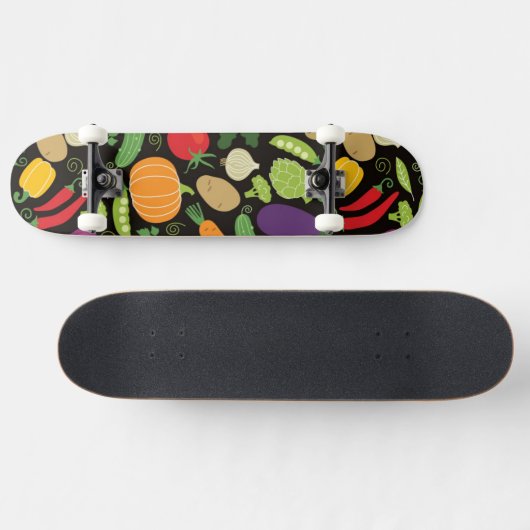 Skateboard Nourriture sur un arrière - plan noir (Horz)