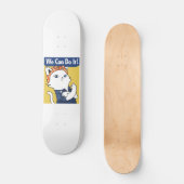 Skateboard Nous Pouvons Le Faire ! Chat blanc Rosie le Rivete (Recto)