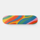 Skateboard Nouveau Groove coloré Retro Rainbow Trippy Abstrai (Horz)