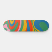 Skateboard Nouveau Groove Retro Rainbow Colorful Trippy Abstr (Horz)