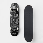 Skateboard Nuage de mot de motif de MUSIQUE (Recto)