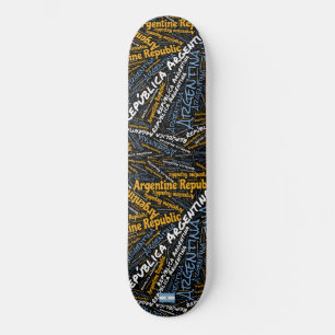 Skateboard Nuage de mots de la fierté nationale argentine