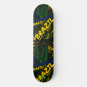 Skateboard Nuage de mots de la fierté nationale brésilienne