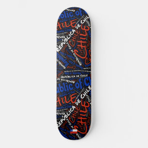 Skateboard Nuage de mots de la fierté nationale chilienne