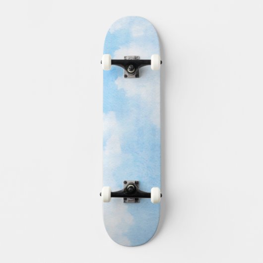 Skateboard Nuages d'aquarelle et arrière - plan de ciel (Recto)
