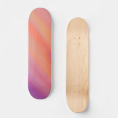 Skateboard Nuages de soleil brun violet et orange (Recto)