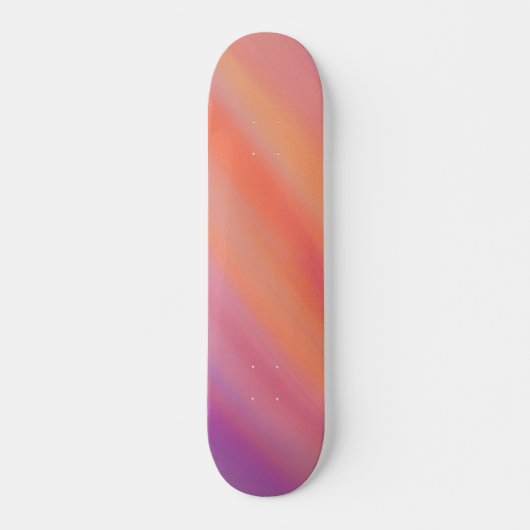 Skateboard Nuages de soleil brun violet et orange (Devant)